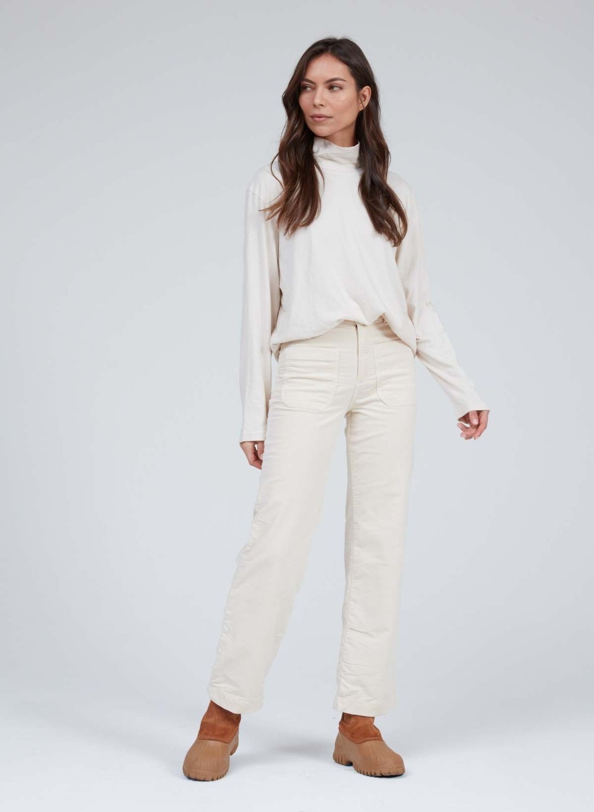 Askk Ny Corduroy Sailor Corduroy Pant Jeans Bone Ecru Shopbop 26 Nwt $255